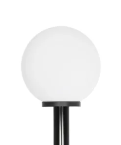 GLOBOSTAR® AGROS 61597 Φωτιστικό Κολωνάκι Κήπου με Ντουί 1 x E27 AC 220-240V Αδιάβροχο IP65 - Λευκό & Μάυρο - Μ30 x Π30 x Υ240cm 9 61597 3