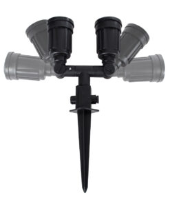 GloboStar® GRASEDO 61614 Καρφωτή Βάση Κήπου με 2 Ντουί E27 για Λάμπες Σποτ PAR38 - Αδιάβροχη IP67 - Υψηλής Αντοχής ABS - VDE Certified - Μ25 x Π7.5 x Υ43.5cm - Μαύρο - 5 Years Warranty 12 61614 3