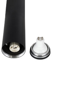 GloboStar® DUCT 61618 Επιφανειακό Στρόγγυλο Φωτιστικό Σποτ Αλουμινίου με Ντουί GU10 VDE Certified AC 220-240V IP44 Φ6 x Υ30cm - Μαύρο - 5 Years Warranty 22 61618 10