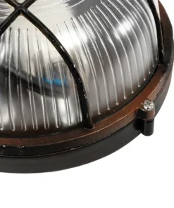 GLOBOSTAR® BOATLIGHT 61623 Vintage Φωτιστικό Καραβοχελώνα Τοίχου & Οροφής με Ντουί 1 x E27 AC 220-240V Αδιάβροχο IP65 - Χάλκινο Παλαιωμένο Εφέ Σκουριάς Ματ - Μ17.5 x Π17.5 x Υ9cm 15 61623 6