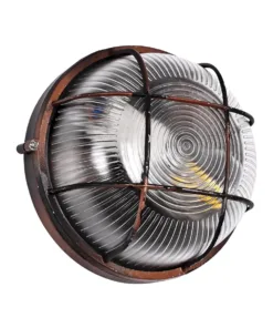 GLOBOSTAR® BOATLIGHT 61623 Vintage Φωτιστικό Καραβοχελώνα Τοίχου & Οροφής με Ντουί 1 x E27 AC 220-240V Αδιάβροχο IP65 - Χάλκινο Παλαιωμένο Εφέ Σκουριάς Ματ - Μ17.5 x Π17.5 x Υ9cm 17 61623 8