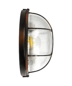 GLOBOSTAR® BOATLIGHT 61624 Vintage Φωτιστικό Καραβοχελώνα Τοίχου & Οροφής με Ντουί 2 x E27 AC 220-240V Αδιάβροχο IP65 - Χάλκινο Παλαιωμένο Εφέ Σκουριάς Ματ - Μ24 x Π24 x Υ11cm 13 61624 4