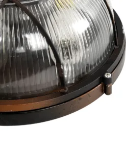 GLOBOSTAR® BOATLIGHT 61624 Vintage Φωτιστικό Καραβοχελώνα Τοίχου & Οροφής με Ντουί 2 x E27 AC 220-240V Αδιάβροχο IP65 - Χάλκινο Παλαιωμένο Εφέ Σκουριάς Ματ - Μ24 x Π24 x Υ11cm 15 61624 6