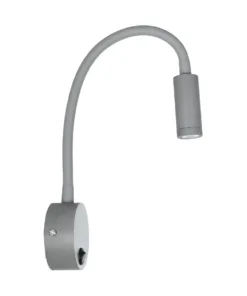 GloboStar® GOOSE 61689 Φωτιστικό Τοίχου - Απλίκα LED 3W 300lm 36° AC 220-240V IP20 - Reading Light - Θερμό Λευκό 2700K Γκρι Αλουμίνιο - Μ6.5 x Π22.5 x Υ23cm - 5 Xρόνια Εγγύηση 11 61689 4
