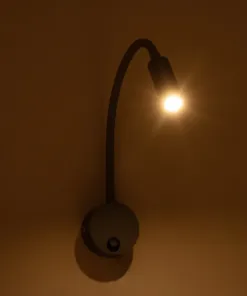 GloboStar® GOOSE 61689 Φωτιστικό Τοίχου - Απλίκα LED 3W 300lm 36° AC 220-240V IP20 - Reading Light - Θερμό Λευκό 2700K Γκρι Αλουμίνιο - Μ6.5 x Π22.5 x Υ23cm - 5 Xρόνια Εγγύηση 15 61689 8