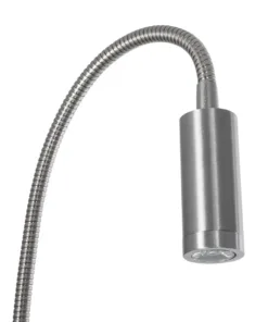 GloboStar® GOOSE 61691 Φωτιστικό Τοίχου - Απλίκα LED 3W 300lm 36° AC 220-240V IP20 - Reading Light - Θερμό Λευκό 2700K Ασημί Αλουμίνιο - Μ6.5 x Π22.5 x Υ23cm - 5 Xρόνια Εγγύηση 12 61691 5