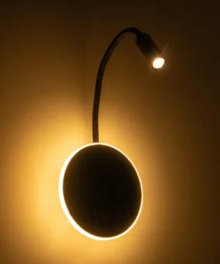 GLOBOSTAR® GOOSE 61695 Μοντέρνο Φωτιστικό Τοίχου - Απλίκα Ξενοδοχείου Reading Light με Φορτιστή USB 3A LED 6W 600lm 36° & 360° AC 220-240V IP20 Θερμό Λευκό 2700K - Bridgelux COB Chip & TÜV SÜD Driver - Μαύρο Ματ - Μ15.5 x Π22.5 x Υ30cm - 3 Χρόνια Εγγύηση 19 61695 9