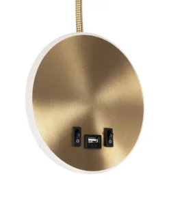 GLOBOSTAR® GOOSE 61697 Μοντέρνο Φωτιστικό Τοίχου - Απλίκα Ξενοδοχείου Reading Light με Φορτιστή USB 3A LED 6W 600lm 36° & 360° AC 220-240V IP20 Θερμό Λευκό 2700K - Bridgelux COB Chip & TÜV SÜD Driver - Χρυσό Βούρτσας - Μ15.5 x Π22.5 x Υ30cm - 3 Χρόνια Εγγύηση 15 61697 5
