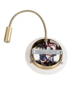 GLOBOSTAR® GOOSE 61697 Μοντέρνο Φωτιστικό Τοίχου - Απλίκα Ξενοδοχείου Reading Light με Φορτιστή USB 3A LED 6W 600lm 36° & 360° AC 220-240V IP20 Θερμό Λευκό 2700K - Bridgelux COB Chip & TÜV SÜD Driver - Χρυσό Βούρτσας - Μ15.5 x Π22.5 x Υ30cm - 3 Χρόνια Εγγύηση 16 61697 6