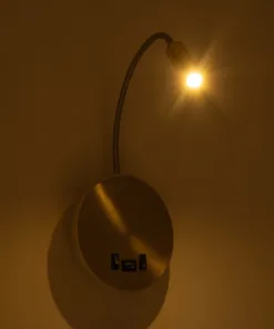 GLOBOSTAR® GOOSE 61697 Μοντέρνο Φωτιστικό Τοίχου - Απλίκα Ξενοδοχείου Reading Light με Φορτιστή USB 3A LED 6W 600lm 36° & 360° AC 220-240V IP20 Θερμό Λευκό 2700K - Bridgelux COB Chip & TÜV SÜD Driver - Χρυσό Βούρτσας - Μ15.5 x Π22.5 x Υ30cm - 3 Χρόνια Εγγύηση 17 61697 7