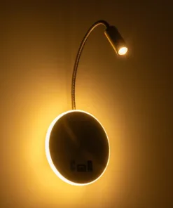 GLOBOSTAR® GOOSE 61697 Μοντέρνο Φωτιστικό Τοίχου - Απλίκα Ξενοδοχείου Reading Light με Φορτιστή USB 3A LED 6W 600lm 36° & 360° AC 220-240V IP20 Θερμό Λευκό 2700K - Bridgelux COB Chip & TÜV SÜD Driver - Χρυσό Βούρτσας - Μ15.5 x Π22.5 x Υ30cm - 3 Χρόνια Εγγύηση 19 61697 9