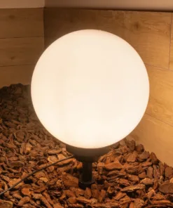 GLOBOSTAR® AGROS 61709 Φωτιστικό Κήπου / Καρφωτό με Ντουί 1 x E27 AC 220-240V Αδιάβροχο IP65 - Λευκό & Μάυρο - Μ40 x Π40 x Υ74cm 14 61709 8