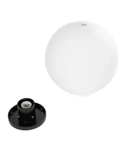 GLOBOSTAR® AGROS 61710 Φωτιστικό Κήπου με Ντουί 1 x E27 AC 220-240V Αδιάβροχο IP65 - Λευκό & Μάυρο - Μ30 x Π30 x Υ32cm 12 61710 6