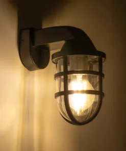 Alternative view of GLOBOSTAR® AGRE 61711 Φωτιστικό Τοίχου - Απλίκα Κήπου με Ντουί 1 x E27 AC 220-240V Αδιάβροχο IP65 - Μάυρο - Μ18 x Π11.5 x Υ22cm