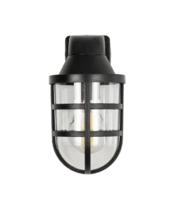 GLOBOSTAR® AGRE 61711 Φωτιστικό Τοίχου - Απλίκα Κήπου με Ντουί 1 x E27 AC 220-240V Αδιάβροχο IP65 - Μάυρο - Μ18 x Π11.5 x Υ22cm 10 61711 3