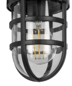 GLOBOSTAR® AGRE 61711 Φωτιστικό Τοίχου - Απλίκα Κήπου με Ντουί 1 x E27 AC 220-240V Αδιάβροχο IP65 - Μάυρο - Μ18 x Π11.5 x Υ22cm 13 61711 6