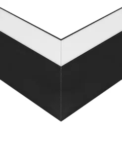 GLOBOSTAR® ALP-CORNER-SIDE90 LUMILINE 61767 Επιφανειακό / Κρεμαστό Προφίλ Αλουμινίου Γωνία με Λευκό Γαλακτερό Πατητό Κάλυμμα για Ταινίες LED IP20 - Μαύρο Ματ - Μ30 x Π3.5 x Υ7cm 14 61767 5