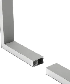 GloboStar® GLOBOSTAR® ALP-CORNER-SIDE90 LUMILINE 61768 Επιφανειακό / Κρεμαστό Προφίλ Αλουμινίου Γωνία με Λευκό Γαλακτερό Πατητό Κάλυμμα για Ταινίες LED IP20 - Γκρι Ανθρακί Ματ - Μ30 x Π3.5 x Υ7cm