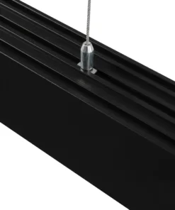 GLOBOSTAR® ALP-LINEAR BRIGHTRAIL 61775-3M Επιφανειακό / Κρεμαστό / Επιτοίχιο Προφίλ Αλουμινίου με Λευκό Γαλακτερό Πατητό Κάλυμμα για Ταινίες LED IP20 - Μαύρο Ματ - Μ300 x Π5 x Υ7.5cm 15 61775 5