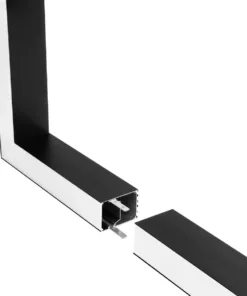 GLOBOSTAR® ALP-CORNER-SIDE90 BRIGHTRAIL 61778 Επιφανειακό / Κρεμαστό Προφίλ Αλουμινίου Γωνία με Λευκό Γαλακτερό Πατητό Κάλυμμα για Ταινίες LED IP20 - Μαύρο Ματ - Μ30 x Π5 x Υ7.5cm 12 61778 3