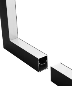 Alternative view of GLOBOSTAR® ALP-CORNER-IN90 BRIGHTRAIL 61781 Επιφανειακό / Κρεμαστό Προφίλ Αλουμινίου Γωνία με Λευκό Γαλακτερό Πατητό Κάλυμμα για Ταινίες LED IP20 - Μαύρο Ματ - Μ30 x Π5 x Υ7.5cm