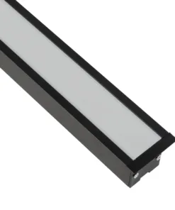 GLOBOSTAR® ALP-LINEAR RECESSA 61786-3M Χωνευτό Προφίλ Αλουμινίου με Λευκό Γαλακτερό Πατητό Κάλυμμα για Ταινίες LED IP20 - Μαύρο Ματ - Μ300 x Π3.5 x Υ4cm 9 61786 4