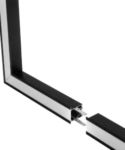 GLOBOSTAR® ALP-CORNER-SIDE90 RECESSA 61789 Χωνευτό Προφίλ Αλουμινίου Γωνία με Λευκό Γαλακτερό Πατητό Κάλυμμα για Ταινίες LED IP20 - Μαύρο Ματ - Μ30 x Π3.5 x Υ4cm 12 61789 3