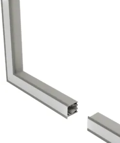 Alternative view of GLOBOSTAR® ALP-CORNER-SIDE90 RECESSA 61790 Χωνευτό Προφίλ Αλουμινίου Γωνία με Λευκό Γαλακτερό Πατητό Κάλυμμα για Ταινίες LED IP20 - Γκρι Ανθρακί Ματ - Μ30 x Π3.5 x Υ4cm
