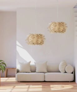 GLOBOSTAR® MINORCA 01731 Boho Κρεμαστό Φωτιστικό Οροφής με Ντουί 1 x E27 AC 220-240V IP20 - Μπεζ - Μ60 x Π60 x Y35cm 23 61be71 post 70