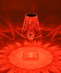 GLOBOSTAR® CRYSTAL 62042 Μοντέρνο Επιτραπέζιο Φωτιστικό Πορτατίφ LED 1W 100lm 360° DC 5V USB-C με Επαναφορτιζόμενη Μπαταρία Li-ion 3.7V 1600mAh IP44 Πολύχρωμο RGBW με Χειριστήριο Dimmable - Sanan SMD Chip - Διάφανο - Μ11.5 x Π11.5 x Υ25.5cm - 3 Χρόνια Εγγύηση 21 62042 10