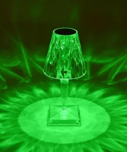 GLOBOSTAR® CRYSTAL 62042 Μοντέρνο Επιτραπέζιο Φωτιστικό Πορτατίφ LED 1W 100lm 360° DC 5V USB-C με Επαναφορτιζόμενη Μπαταρία Li-ion 3.7V 1600mAh IP44 Πολύχρωμο RGBW με Χειριστήριο Dimmable - Sanan SMD Chip - Διάφανο - Μ11.5 x Π11.5 x Υ25.5cm - 3 Χρόνια Εγγύηση 22 62042 11