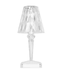 Alternative view of GLOBOSTAR® CRYSTAL 62042 Μοντέρνο Επιτραπέζιο Φωτιστικό Πορτατίφ LED 1W 100lm 360° DC 5V USB-C με Επαναφορτιζόμενη Μπαταρία Li-ion 3.7V 1600mAh IP44 Πολύχρωμο RGBW με Χειριστήριο Dimmable - Sanan SMD Chip - Διάφανο - Μ11.5 x Π11.5 x Υ25.5cm - 3 Χρόνια Εγγύηση