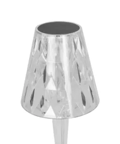 GLOBOSTAR® CRYSTAL 62042 Μοντέρνο Επιτραπέζιο Φωτιστικό Πορτατίφ LED 1W 100lm 360° DC 5V USB-C με Επαναφορτιζόμενη Μπαταρία Li-ion 3.7V 1600mAh IP44 Πολύχρωμο RGBW με Χειριστήριο Dimmable - Sanan SMD Chip - Διάφανο - Μ11.5 x Π11.5 x Υ25.5cm - 3 Χρόνια Εγγύηση 17 62042 6