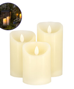 GloboStar® GLOBOSTAR® EVERFLAME 79555 Διακοσμητικό Κερί Παραφίνης με IR Ασύρματο Χειριστήριο LED 0.5W 30lm 120° DC 3.2V με 2xAA Μπαταρίες IP20 Θερμό Λευκό 2700K Dimmable - Μ7.5 x Π7.5 x Υ15cm - Πακέτο 3 Τεμαχίων - 1 Χρόνο Εγγύηση