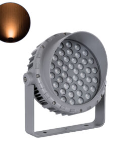 GloboStar® GLOBOSTAR®FLOOD-MENA 90338 Προβολέας Σποτ Wall Washer με Αντιθαμβωτική Γρίλια LED 48W 4080lm 30° AC 220-240V Αδιάβροχο IP67 Πορτοκαλί 2200K - Γκρι Ανθρακί - Μ26 x Π20 x Υ28.5cm - 3 Χρόνια Εγγύηση