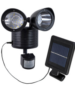 GloboStar® GloboStar® 85712 Μαύρο Αυτόνομο Ηλιακό Φωτιστικό LED SMD 10W 150lm με Ενσωματωμένη Μπαταρία 1200mAh - Φωτοβολταϊκό Πάνελ με Αισθητήρα Ημέρας-Νύχτας και PIR Αισθητήρα Κίνησης Αδιάβροχο IP54 Ψυχρό Λευκό 6000K