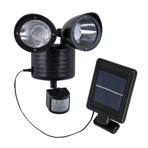 GloboStar® GloboStar® 85712 Μαύρο Αυτόνομο Ηλιακό Φωτιστικό LED SMD 10W 150lm με Ενσωματωμένη Μπαταρία 1200mAh - Φωτοβολταϊκό Πάνελ με Αισθητήρα Ημέρας-Νύχτας και PIR Αισθητήρα Κίνησης Αδιάβροχο IP54 Ψυχρό Λευκό 6000K