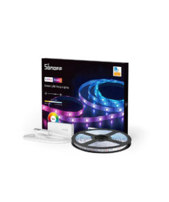 GloboStar® GloboStar® 80099 SONOFF L3-5M-PRO RGBIC Digital IC RGB Smart LED Strip Light WiFi 2.4GHz 90 SMD/M 5050 5m Roll & Power Adapter DC 5V Max 10W