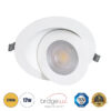 GloboStar® GloboStar® LEXIS JOINT 60989 Χωνευτό LED Κινούμενο Spot Downlight 12W 1140lm 45° AC 220-240V IP44 Φ15.8cm x Υ4.1cm - Στρόγγυλο - Λευκό - Θερμό Λευκό 2700K - Bridgelux Chip - TÜV Certified Driver - 5 Years Warranty