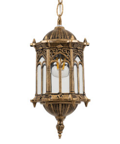 GloboStar® GLOBOSTAR® DARCY 00656 Vintage Κρεμαστό Φωτιστικό Οροφής με Ντουί 1 x E27 AC 220-240V IP20 - Μπρούτζινο & Διάφανο - Μ15.5 x Π15.5 x Υ32.5cm