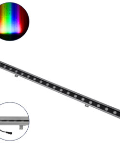 GloboStar® GLOBOSTAR® WASHER-FAIA 90189 Μπάρα Φωτισμού Wall Washer με Αντιθαμβωτική Γρίλια LED 24W 2040lm 15° DC 24V Αδιάβροχο IP65 Πολύχρωμο RGBW Dimmable DMX512 - Γκρι Ανθρακί - Μ100 x Π4 x Υ5.5cm - 3 Χρόνια Εγγύηση