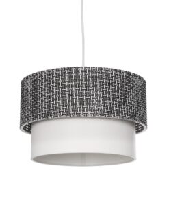 GloboStar® GLOBOSTAR® SISSIE 203-0139 Μοντέρνο Κρεμαστό Φωτιστικό Οροφής με Ντουί 1 x E27 AC 220-240V IP20 - Μαύρο & Λευκό - Μ30 x Π30 x Υ23cm