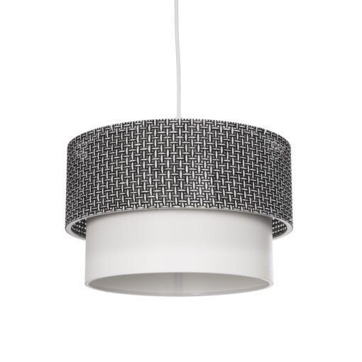 GloboStar® GLOBOSTAR® SISSIE 203-0139 Μοντέρνο Κρεμαστό Φωτιστικό Οροφής με Ντουί 1 x E27 AC 220-240V IP20 - Μαύρο & Λευκό - Μ30 x Π30 x Υ23cm