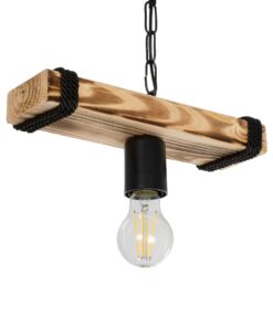 GloboStar® GLOBOSTAR® GLISTER 201-0001 Vintage Κρεμαστό Φωτιστικό Οροφής με Ντουί 1 x E27 AC 220-240V IP20 - Μπεζ & Μαύρο - Μ30 x Π9 x Υ10cm