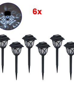 GloboStar® GloboStar® 85703 ΣΕΤ 6 Τεμαχίων Αυτόνομα Ηλιακά Φωτιστικά LED SMD 1W 100lm με Ενσωματωμένη Μπαταρία 600mAh - Φωτοβολταϊκό Πάνελ με Αισθητήρα Ημέρας-Νύχτας Αδιάβροχο IP65 Φανάρι Κήπου Τετράγωνο Ψυχρό Λευκό 6000K