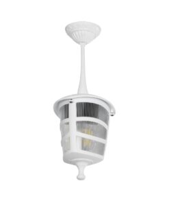 GloboStar® GloboStar® ZARDIN 203-0237 Vintage Κρεμαστό Φωτιστικό Φαναράκι Μονόφωτο 1 x E27 IP44 Λευκό Πλαστικό - Μ17 x Π17 x Υ22cm