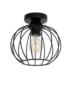 GloboStar® GLOBOSTAR® BITUIN 201-0116 Μοντέρνο Φωτιστικό Οροφής με Ντουί 1 x E27 AC 220-240V IP20 - Μαύρο - Μ21 x Π21 x Υ18cm