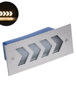 GloboStar® GloboStar® WALLLIGHT-ARINA 90670 Χωνευτό Φωτιστικό Τοίχου LED 6W 660lm 120° DC 24V Αδιάβροχο IP67 Μ17 x Π7 x Υ5.5cm Θερμό Λευκό 3000K - Ανοξείδωτο Ατσάλι - 3 Years Warranty
