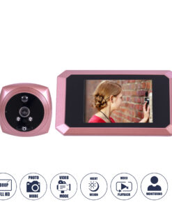 GloboStar® GloboStar® 86064 Επαναφορτιζόμενη Ψηφιακή Έξυπνη Camera Εξώπορτας 90° Μοιρών με Έγχρωμη Οθόνη 4.1