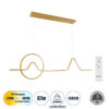 GloboStar® GLOBOSTAR® WINDY 61293 Μοντέρνο Κρεμαστό Φωτιστικό Οροφής LED 67W 7504lm 300° AC 220-240V IP20 Ρυθμιζόμενο Λευκό CCT με Χειριστήριο από 2700K έως 6000K Dimmable - Lumileds SMD Chip - Χρυσό Βούρτσας - Μ120 x Π4 x Υ30cm - 3 Χρόνια Εγγύηση